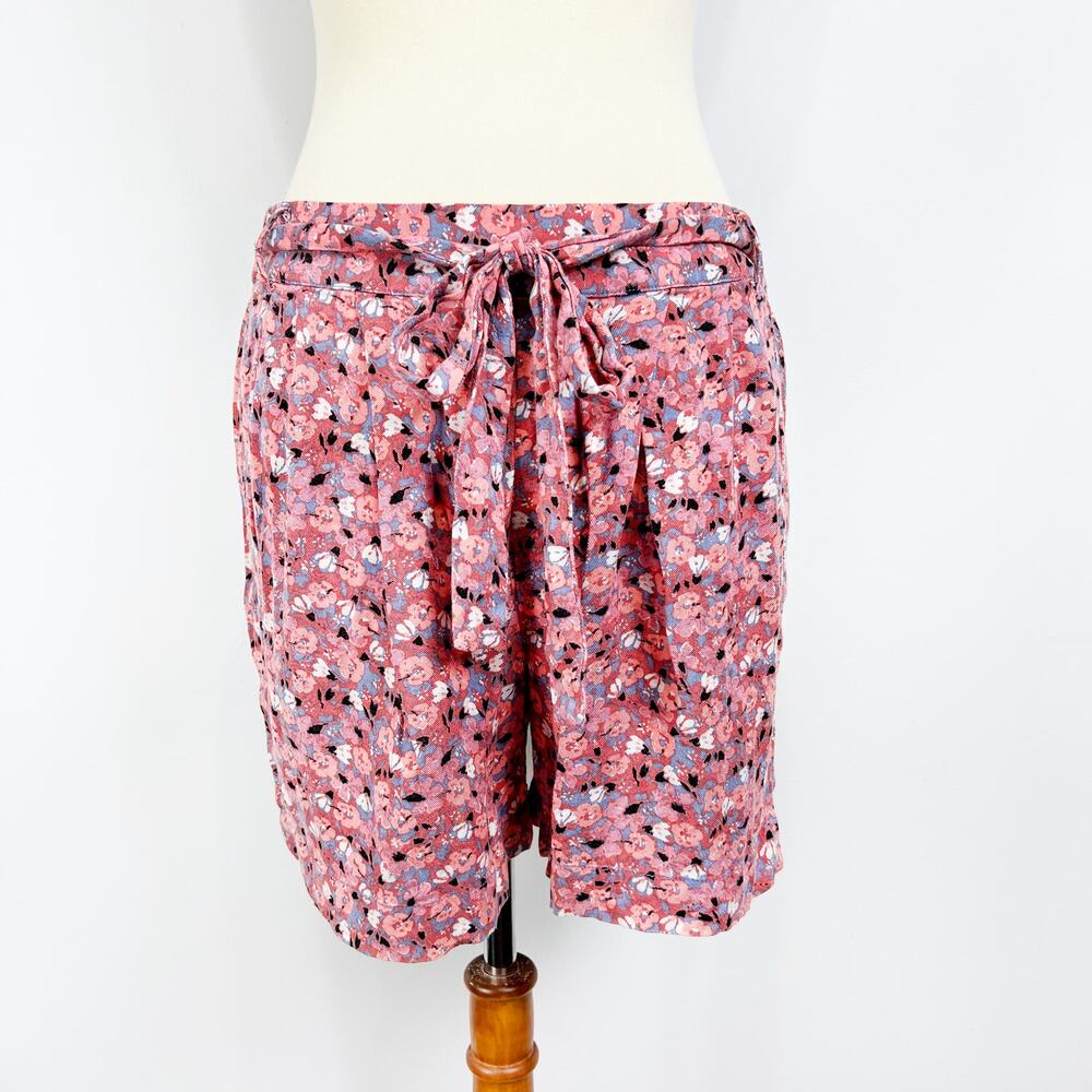 Free People Layla elasticized high waist floral shorts pink Size Small - Picture 1 of 9